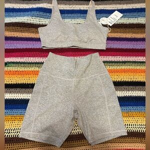 VUORI sport bra and biker shorts set